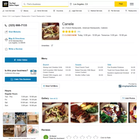What We Extract from Yellow Pages