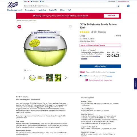 What we collect from Boots