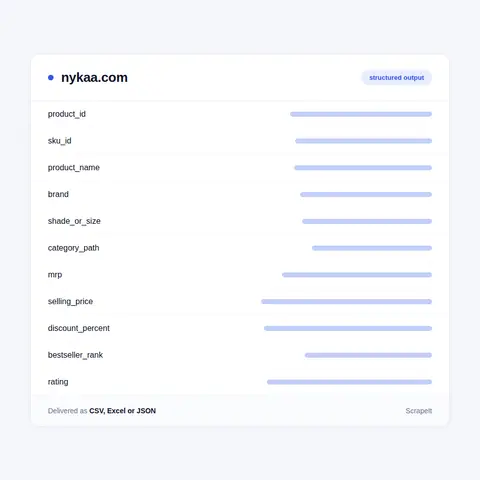 Nykaa dataset: the fields we extract