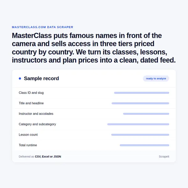 MasterClass Scraper
