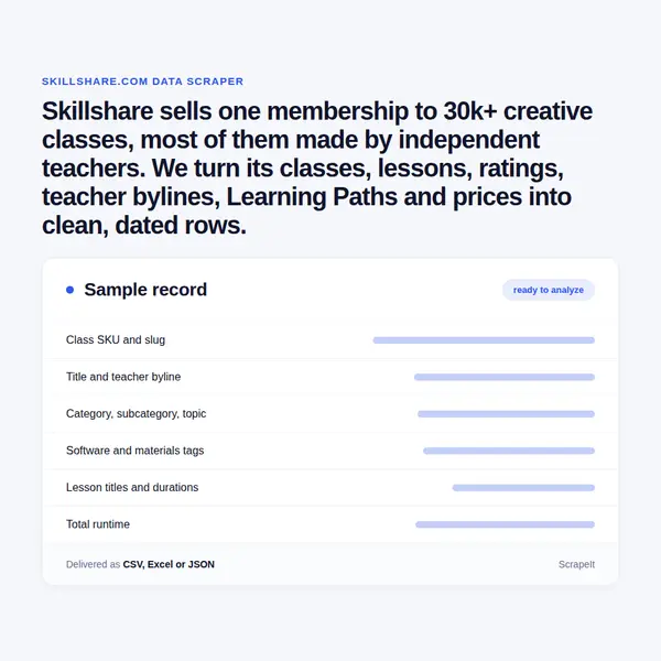 Skillshare Scraper