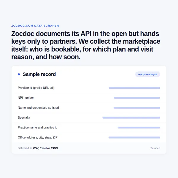 Zocdoc Scraper