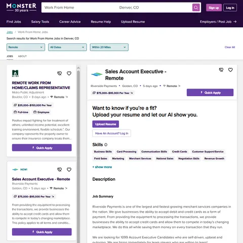 Fields We Extract From Monster Job Postings