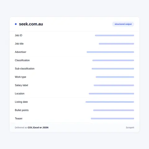 Fields on a Seek job record
