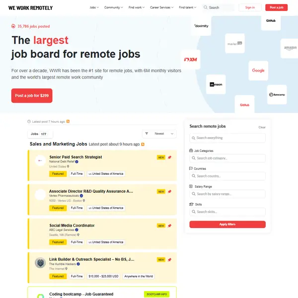 We Work Remotely Scraper
