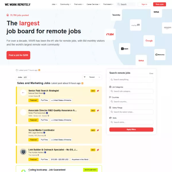 We Work Remotely Scraper