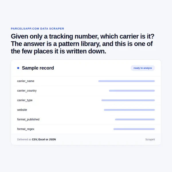 Parcels App Scraper