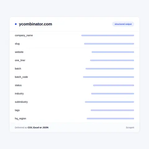 Y Combinator Company Database: Fields We Extract
