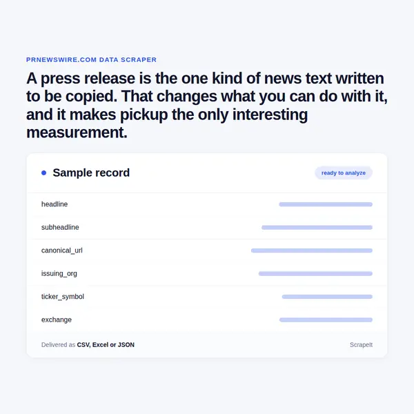 PR Newswire Scraper