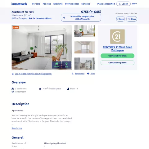 What We Extract from Immoweb