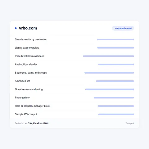 Fields we extract from Vrbo