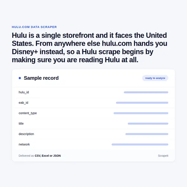Hulu Scraper