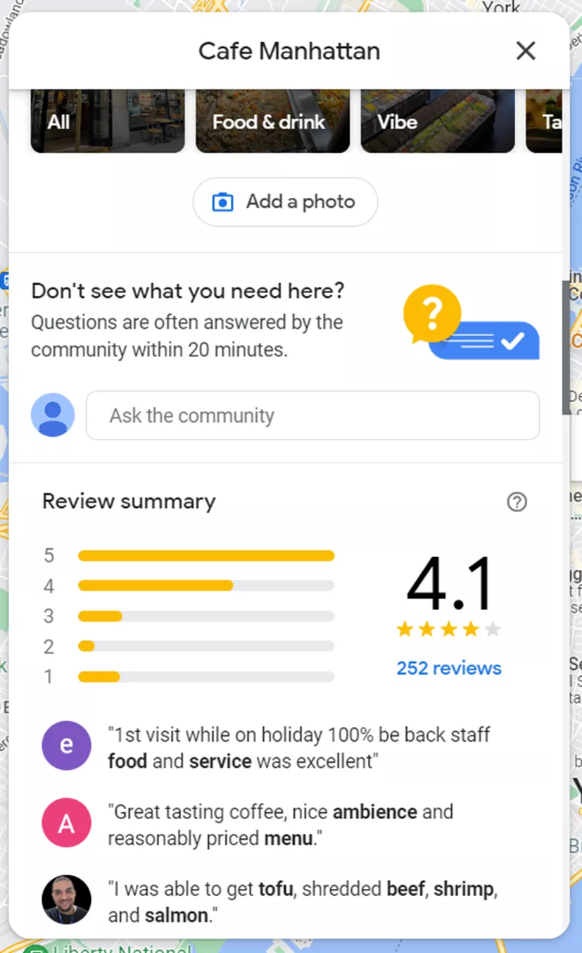 Other useful data like reviews or rating