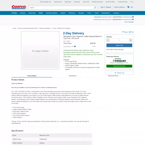Costco Product Page