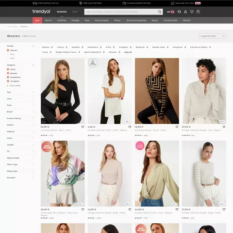 Trendyol Category Page