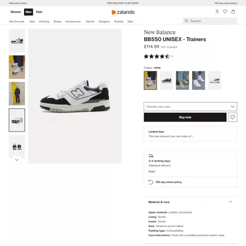 Zalando Product Page