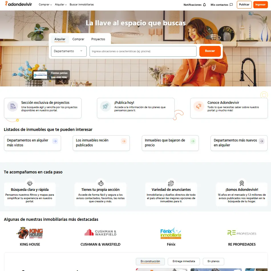 AdondeVivir website page