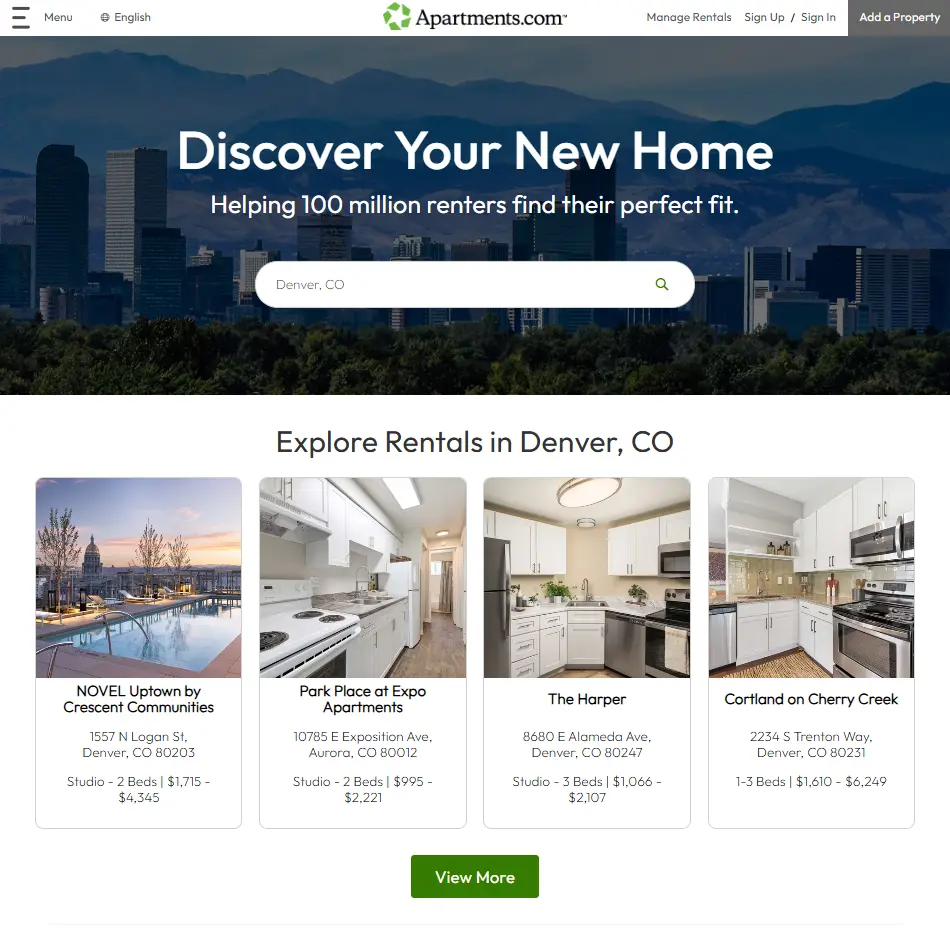 Apartments.com website page