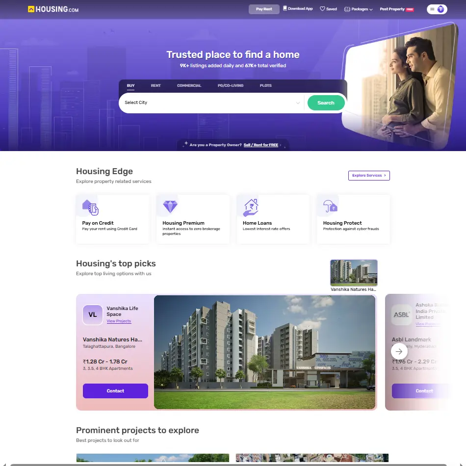 Housing.com website page