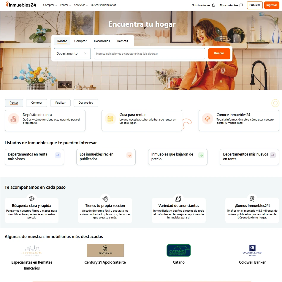 Inmuebles24 website page