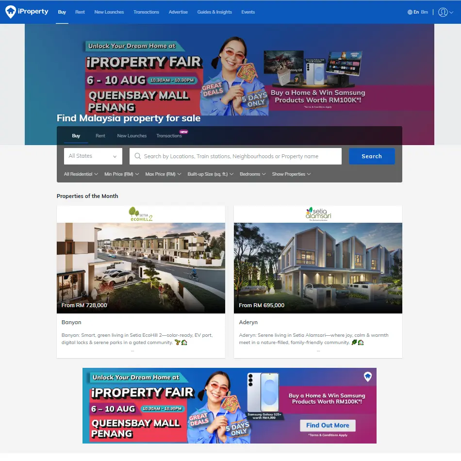 iProperty website page